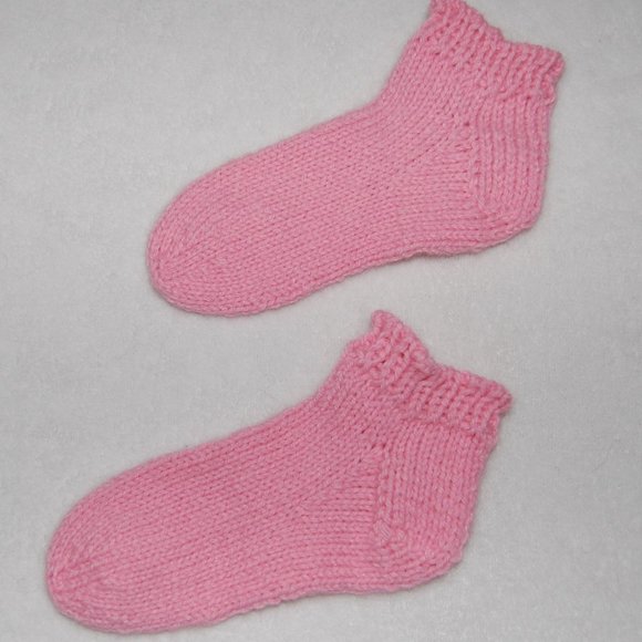 NEW Handmade Girls Pink Ankle Socks - Picture 5 of 7
